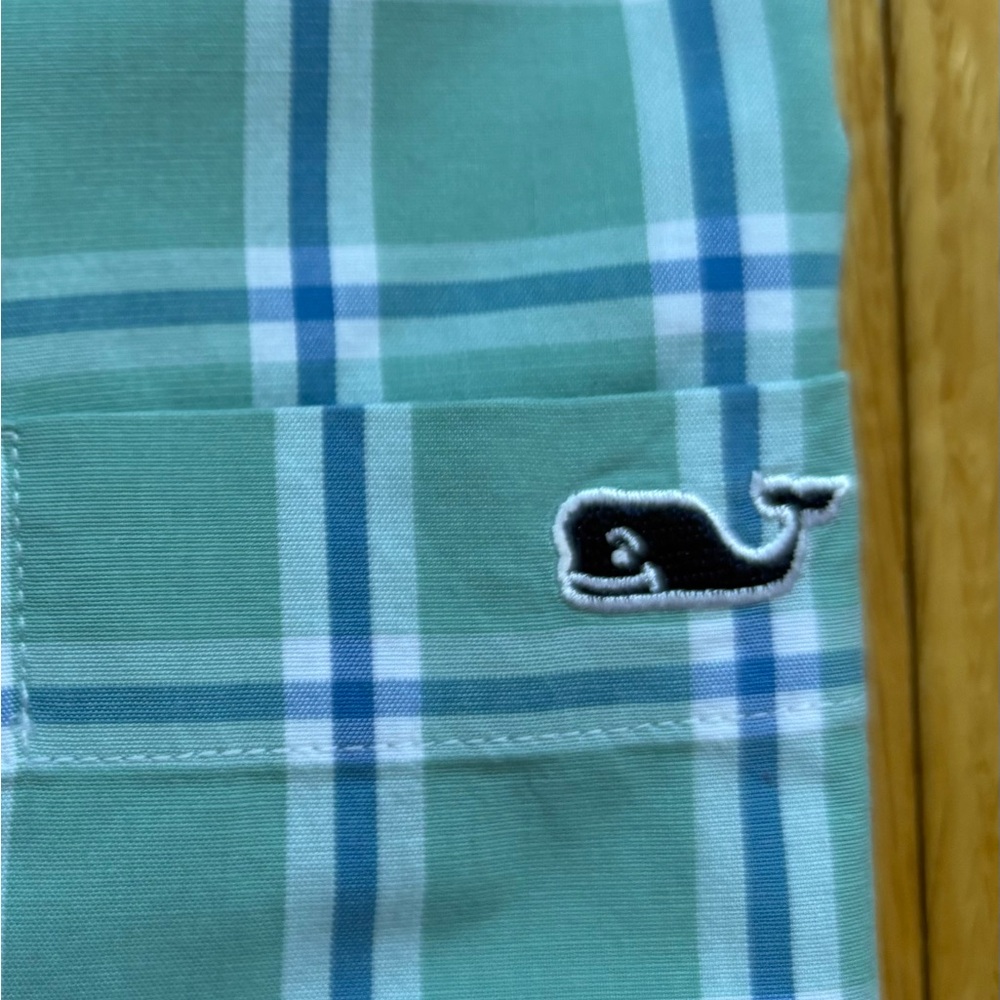 Vineyard Vines Men’s Long Sleeve Tucker Shirt Classic Fit Large Green Blue Plaid - Picture 3 of 3